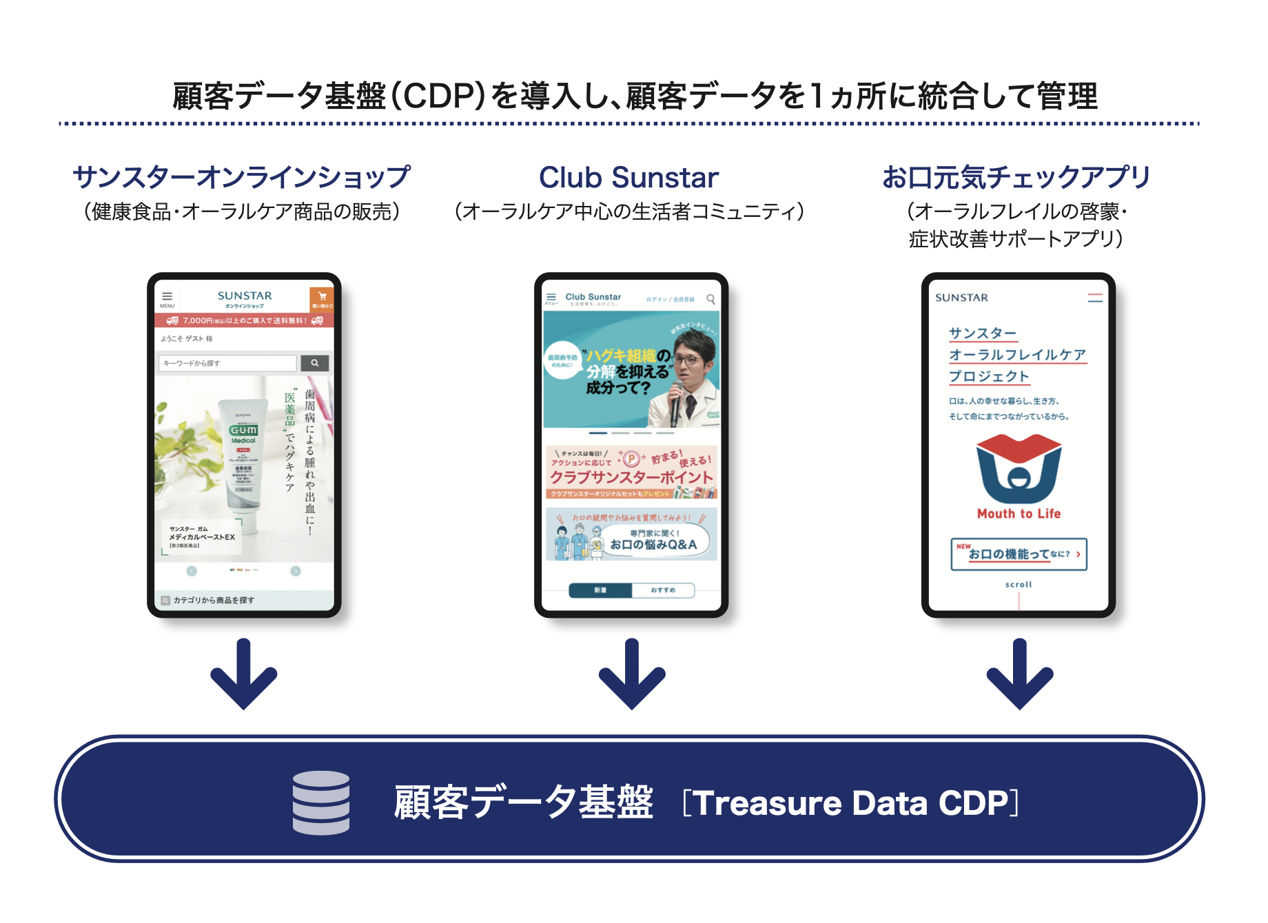 図1：サンスターにおける顧客データの統合イメージ