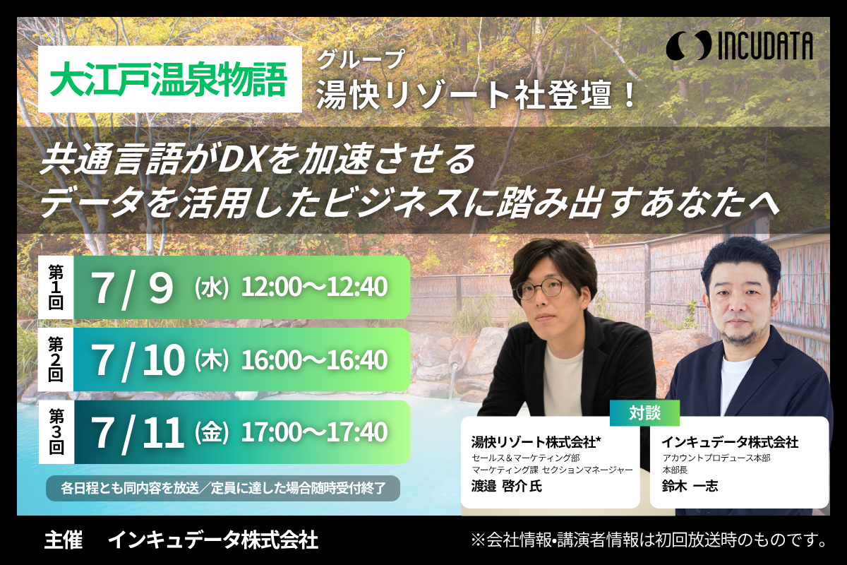 【湯快リゾート社 登壇！】共通言語がDXを加速させる データを活用したビジネスに踏み出すあなたへ